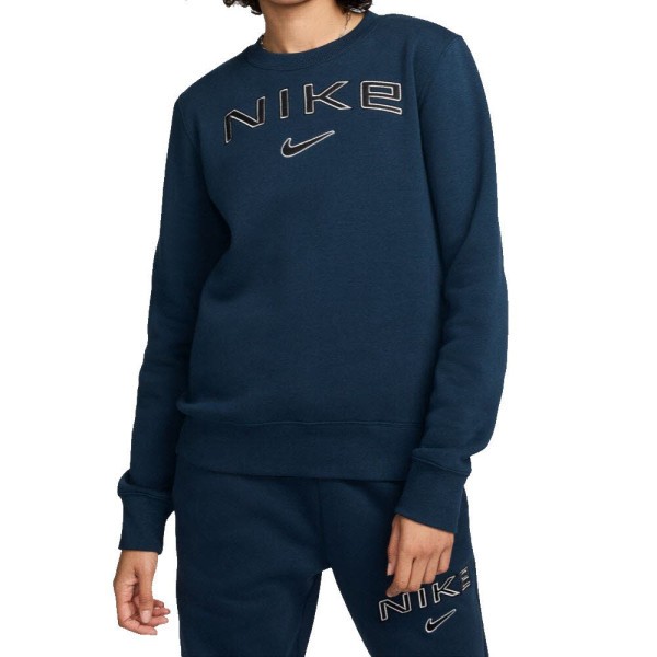 NIKE W NSW PHNX FLC STD LOGO CREW Pullover Damen blau