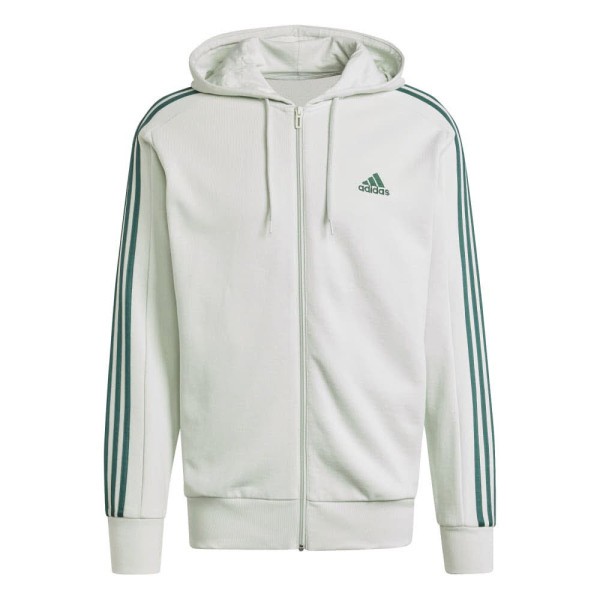 ADIDAS Essentials French Terry 3-Streifen Kapuzenjacke Herren grün - Bild 1