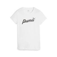 PUMA ESS+ Script T-Shirt Damen weiss