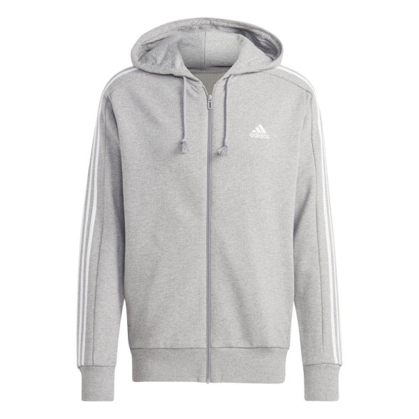 ADIDAS Essentials French Terry 3-Streifen Kapuzenjacke Herren grau - Bild 1