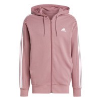 ADIDAS Essentials French Terry 3-Streifen Kapuzenjacke Herren rosa