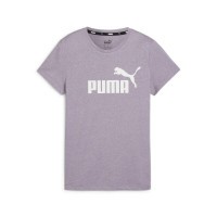 PUMA ESS Logo Heather T-Shirt Damen lila