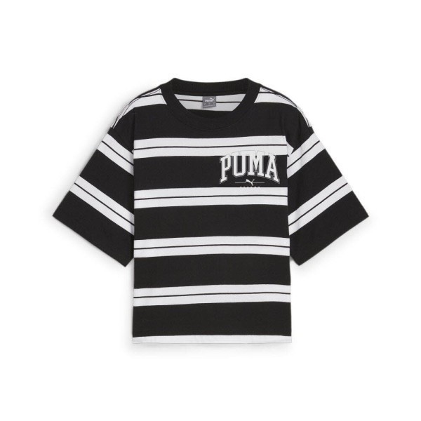 PUMA SQUAD Stripe T-Shirt Damen schwarz