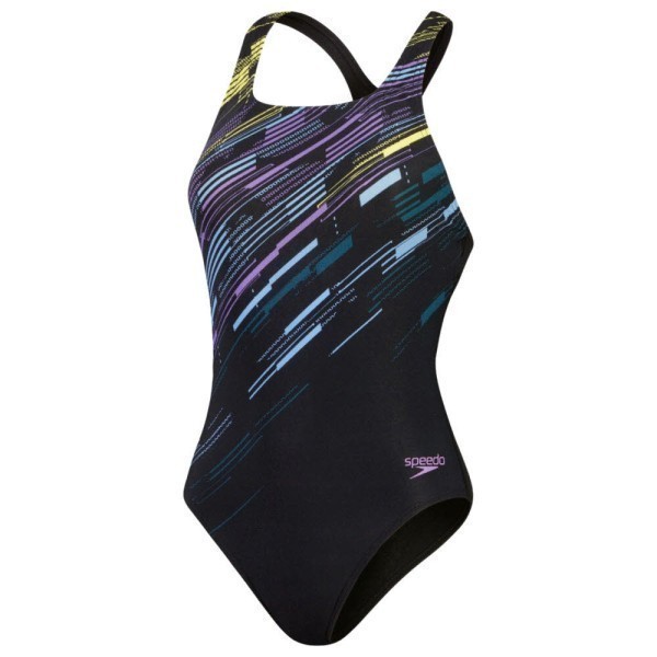 SPEEDO DIGI PLMT MDLT AF Badeanzug Damen schwarz