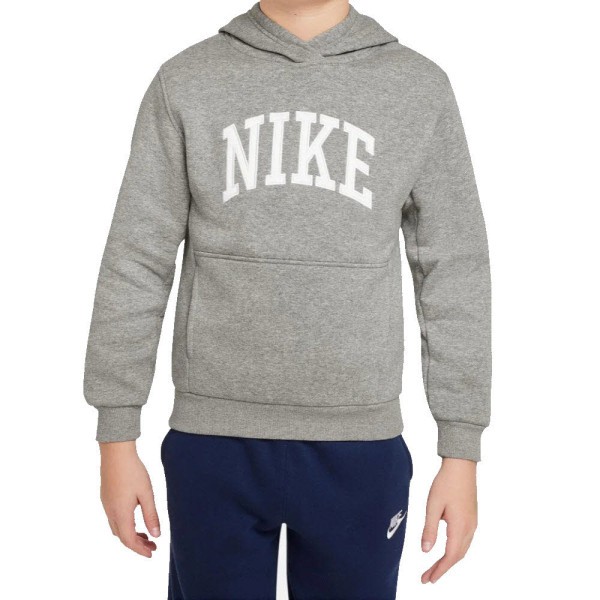 NIKE K NSW CLUB FLC HDY HBR MC Sweatshirt Kinder grau