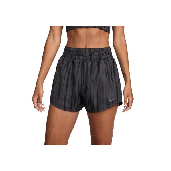 NIKE W NK ONE DF HR 3IN BR AOP Shorts Damen schwarz