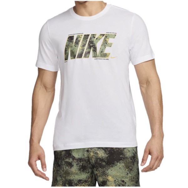 NIKE M NK DF TEE CAMO T-Shirt Herren weiss