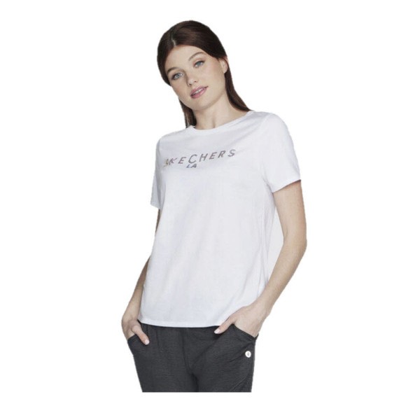 SKECHERS Shine Tee T-Shirt Damen weiss