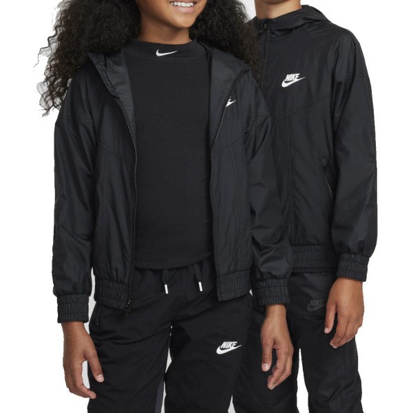 NIKE Sportswear Windrunner Jacke Kinder schwarz