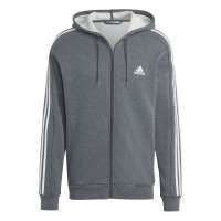 ADIDAS Essentials 3-Streifen Kapuzenjacke Herren grau