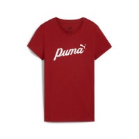 PUMA ESS+ Script T-Shirt Damen rot