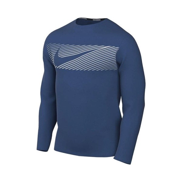 NIKE M NK DF UV MILER TOP LS FLASH Langarmshirt Herren blau